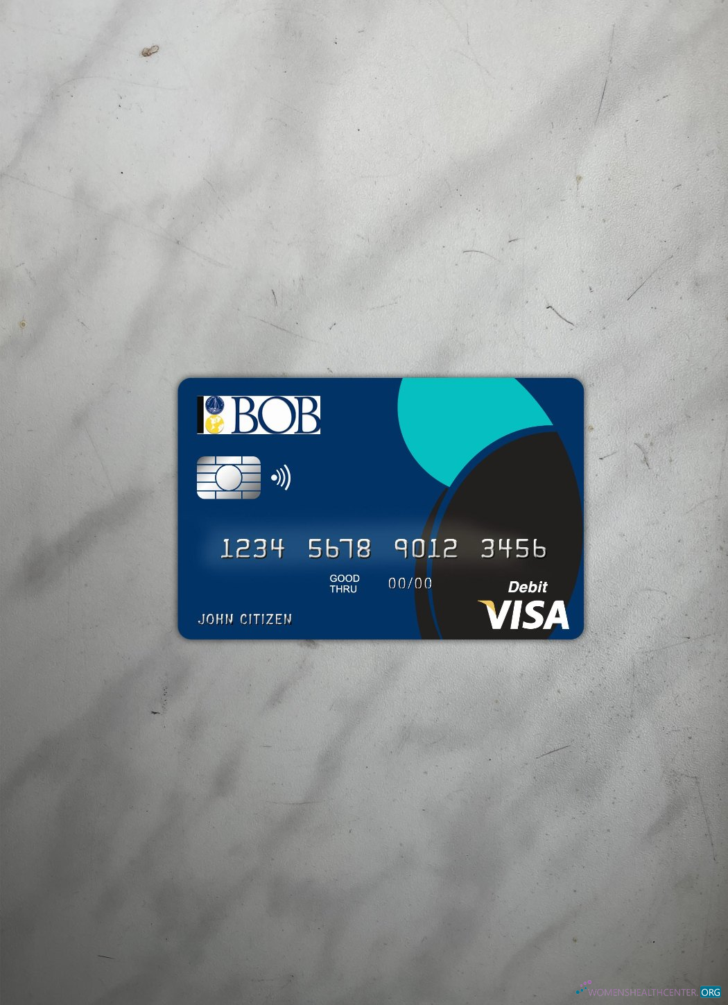 Download Bahamas bank of the bahamas visa card front Photoshop template